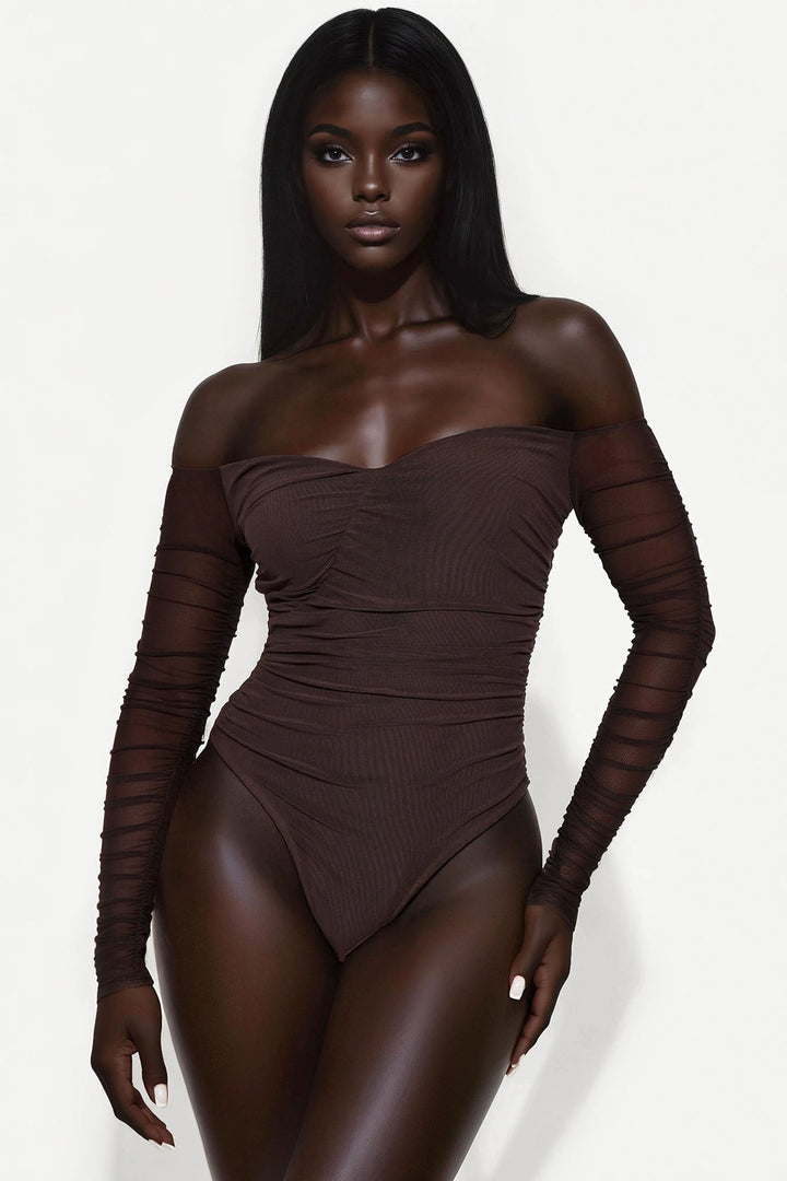 A Hot Mesh Bodysuit - Chocolate