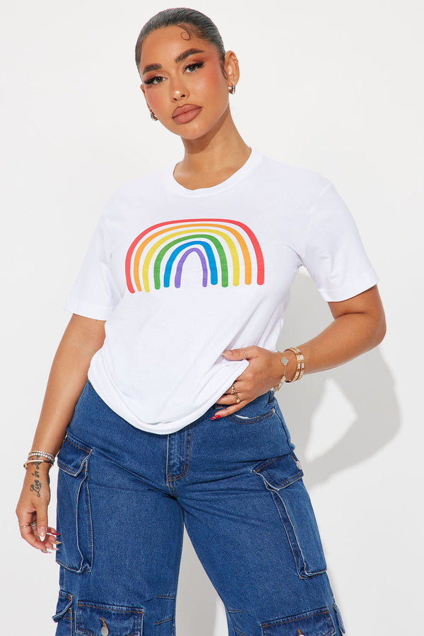 No Rain No Rainbow Pride Tee - White