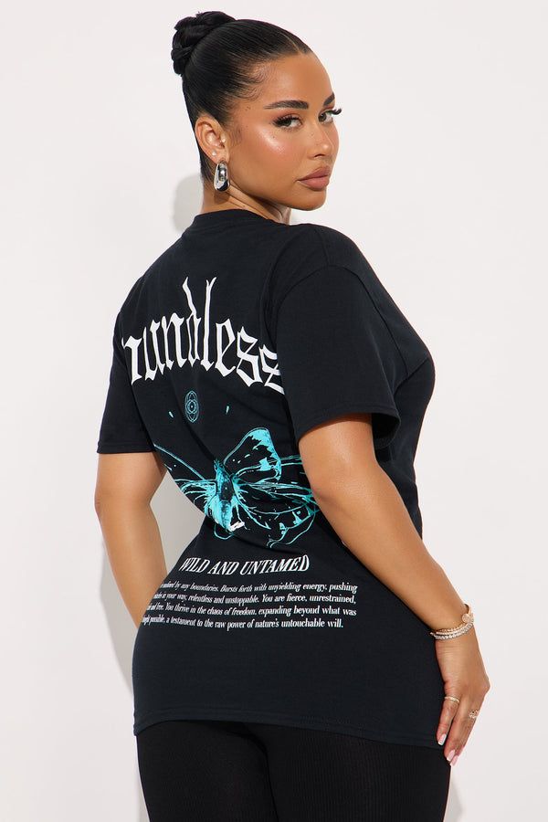 Boundless Butterfly Oversized Tee - Black