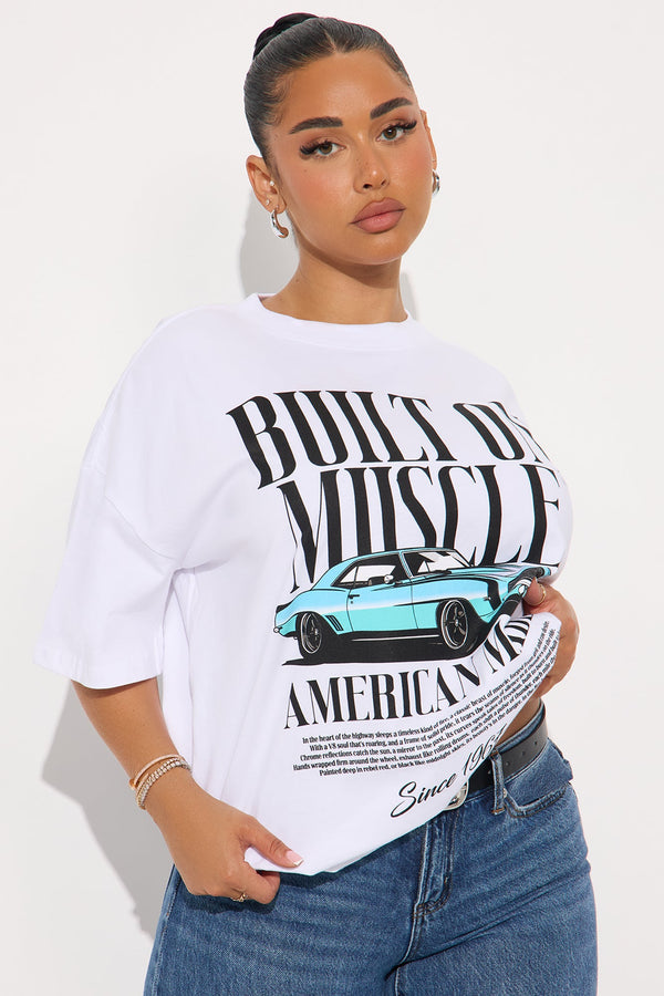 Built On Muscle Washed Tee - White