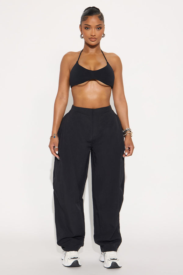 Second Skin Double Lined Halter Bra Top - Black