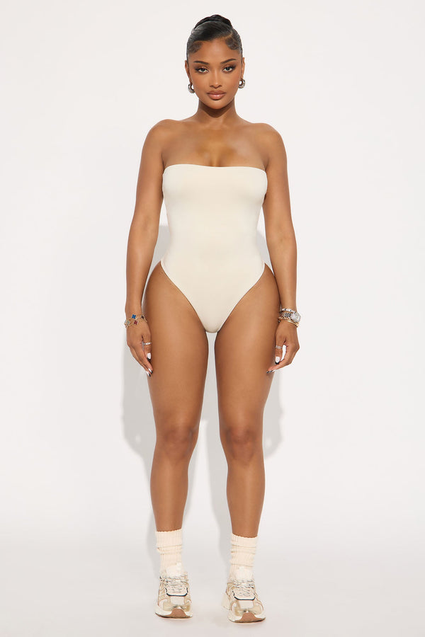 Contour Double Lined Strapless Bodysuit - Bone