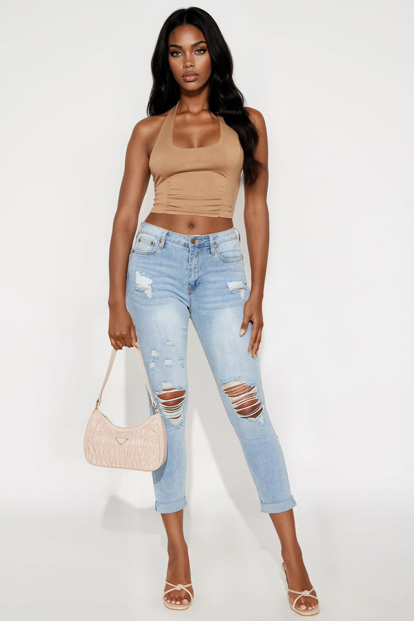 Tall Keep Coming Back Boyfriend Jeans - Light Blue Wash