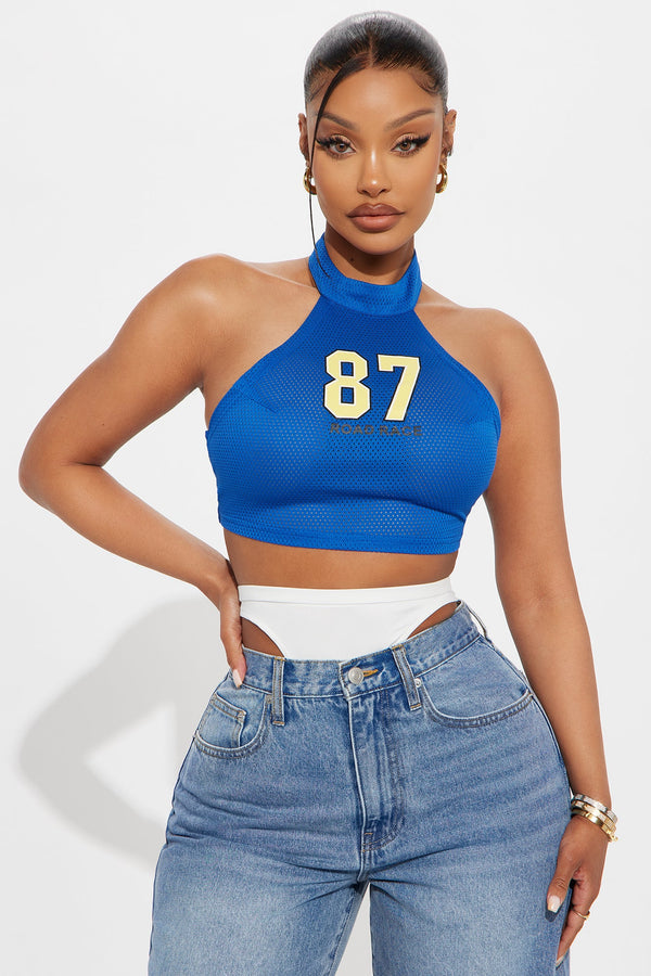 Favorite 87 Jersey Halter Top - Royal