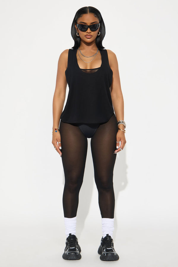 Modal Loose Tank Top - Black