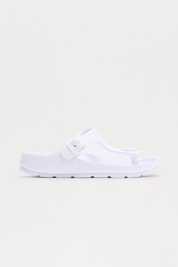 Casper Buckle Flip Flops - White