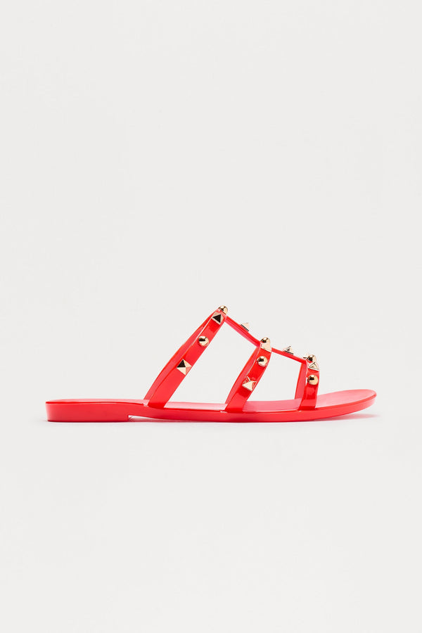 Eira Studded Sandals - Red