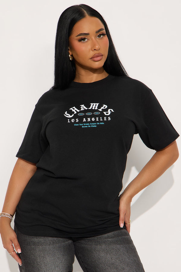 Champs 88 Flames Front And Back Graphic Tee - Black