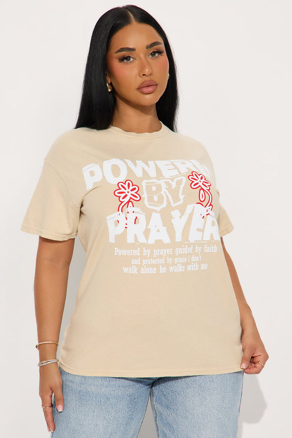 Powered By Prayer Vintage Washed Tee - Sand