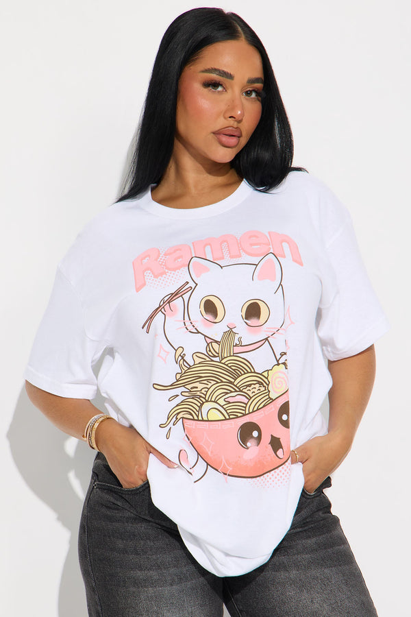 Kitty Ramen Tee  - White