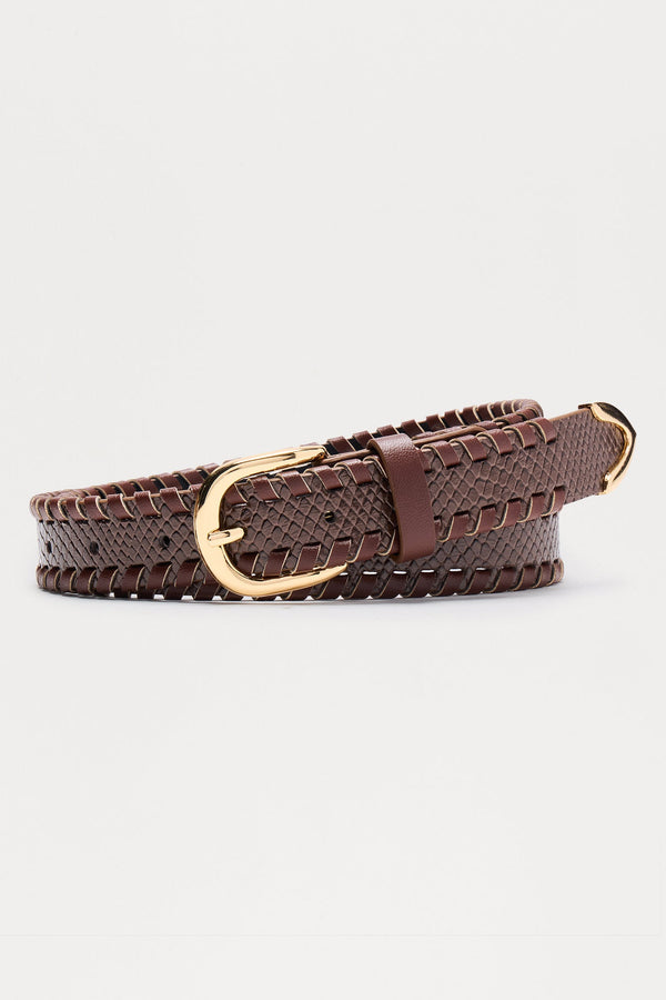 Amelia Braided Belt - Brown