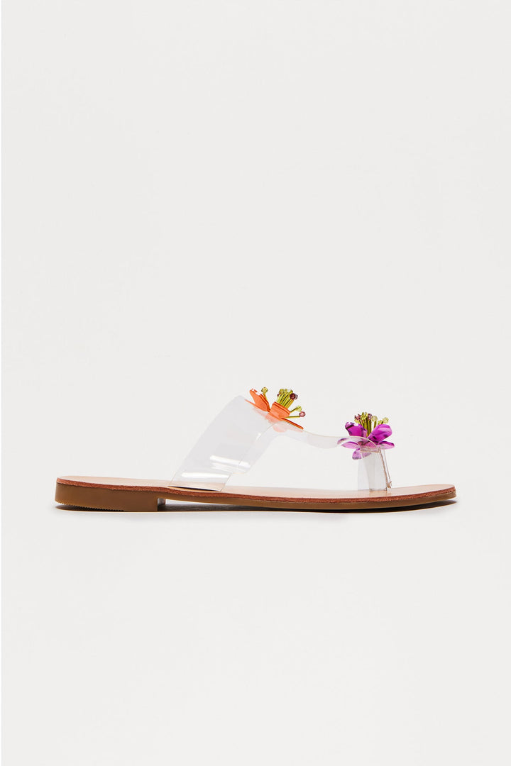 Petite Petals Toe Ring Flip Flops - Nude