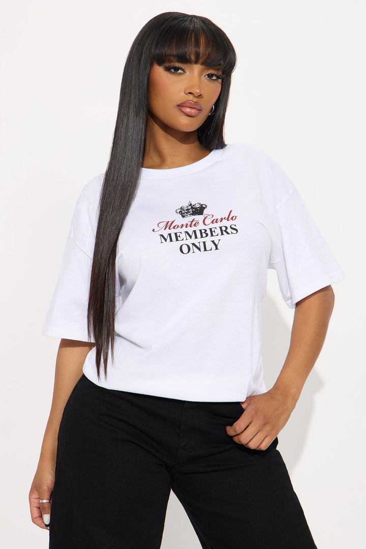 Monaco Members Only Front and Back Tee - White