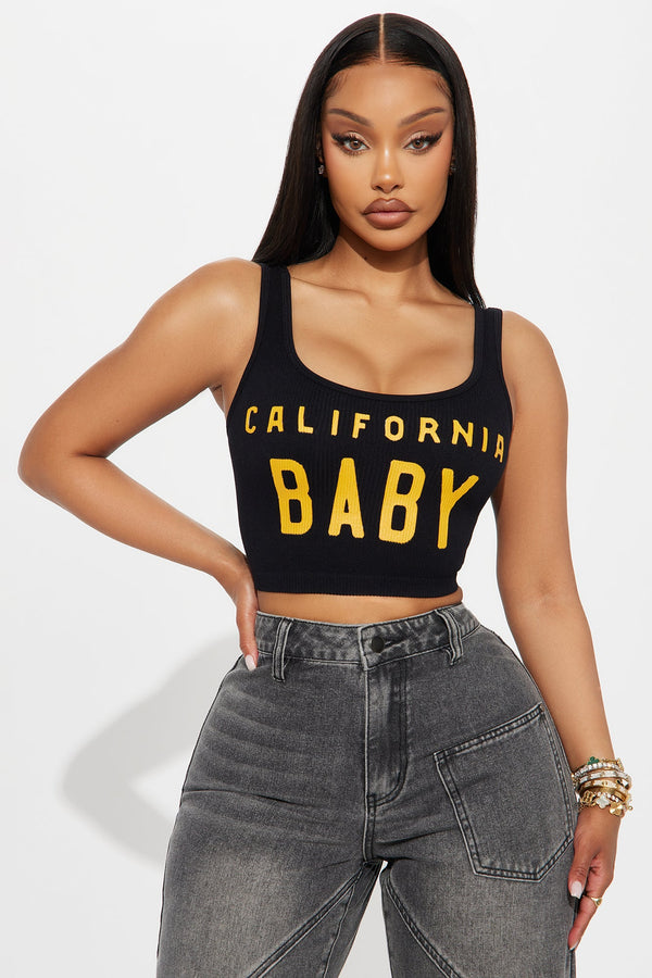 California Baby Ribbed Tank Top - Black