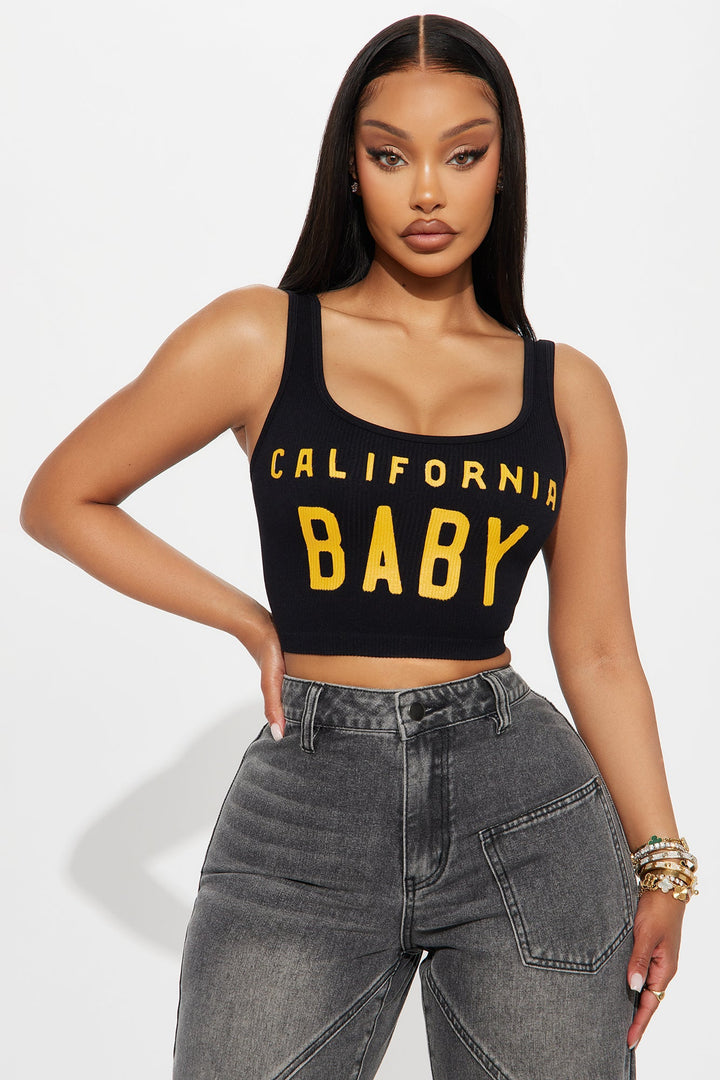 California Baby Ribbed Tank Top - Black