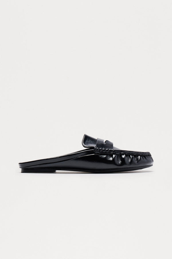 Dexter Open Back Loafers - Black