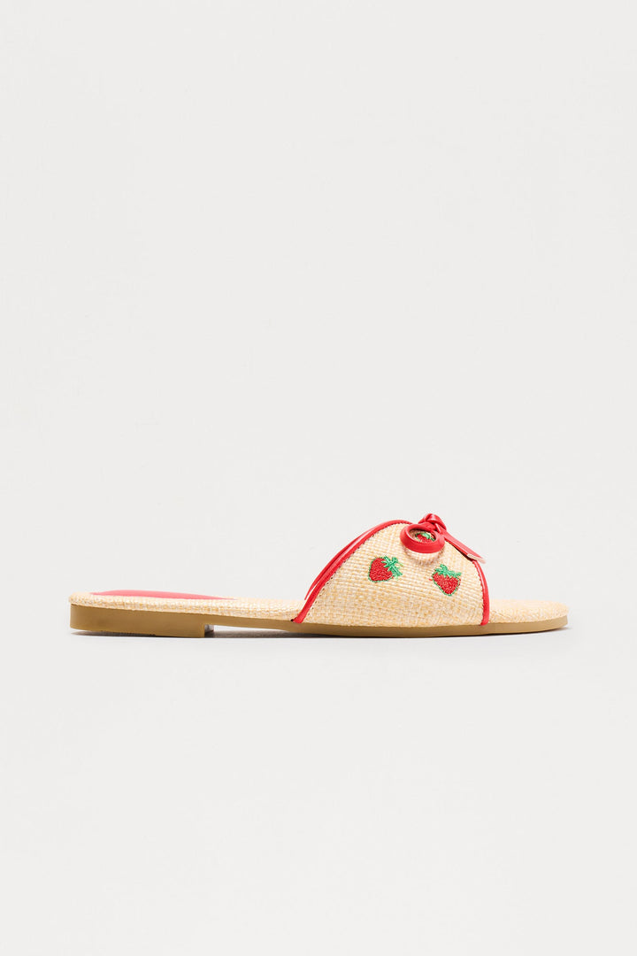 Fruity Bow Sandals - Natural