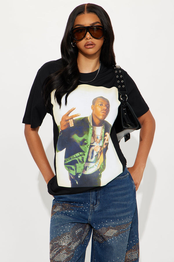 Too Short Retro Jacket Oversized Tee - Black