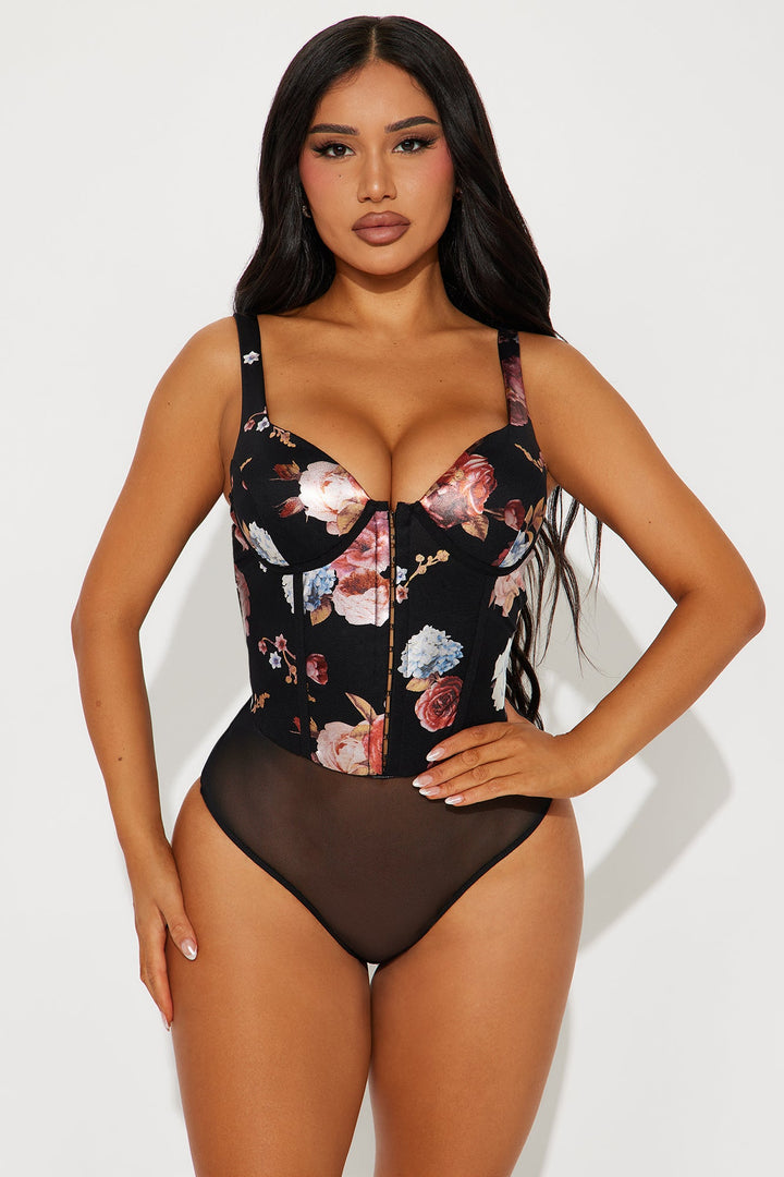 Julie Corset Bodysuit - Black/combo
