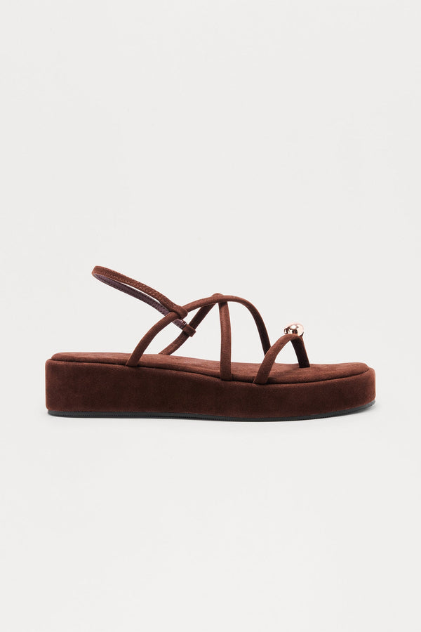 Emiko Toe Ring Platform Sandals - Chocolate