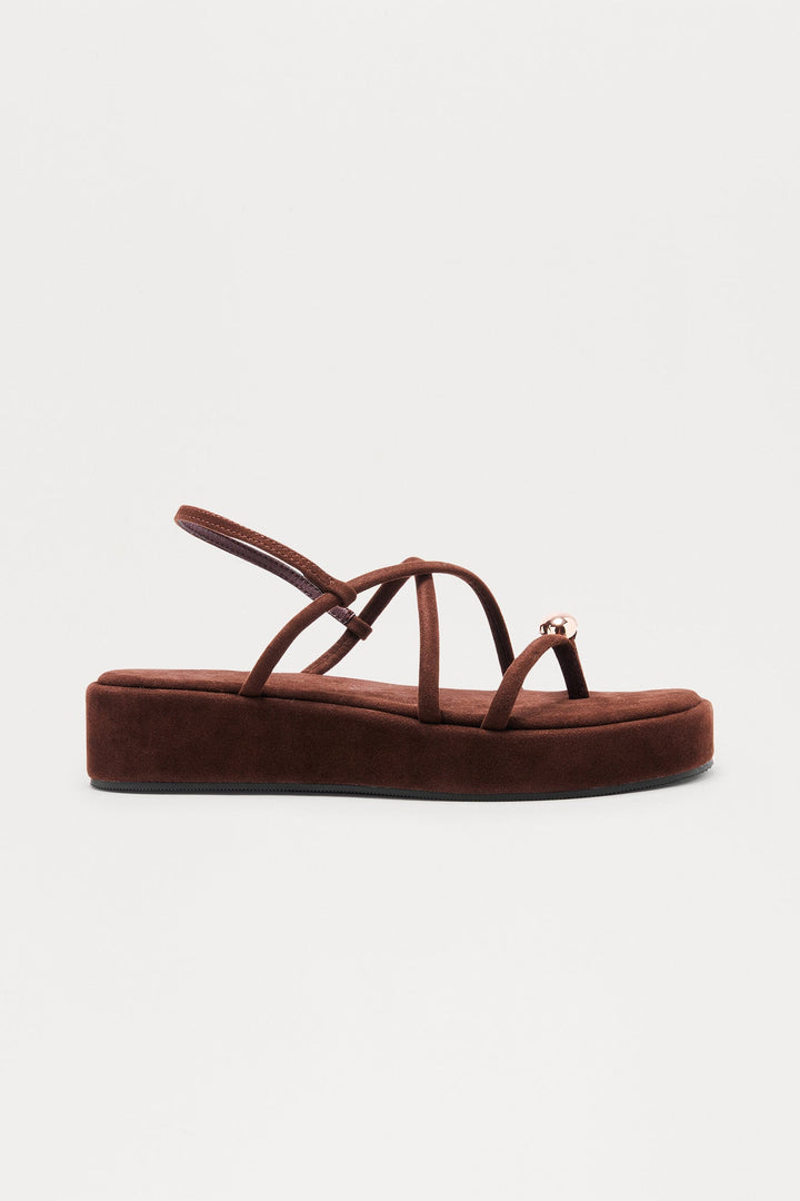 Emiko Toe Ring Platform Sandals - Chocolate