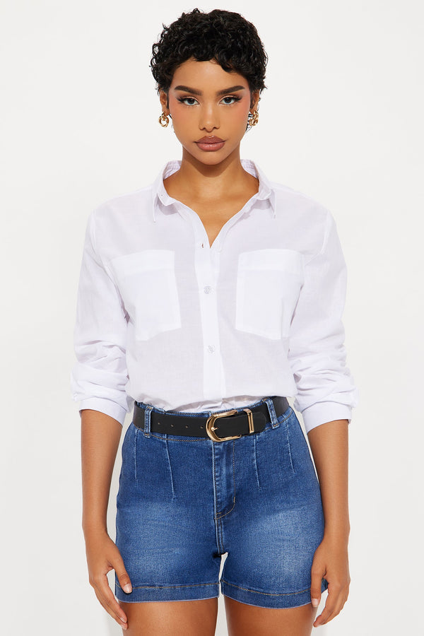 Simplicity Button Up Shirt - White