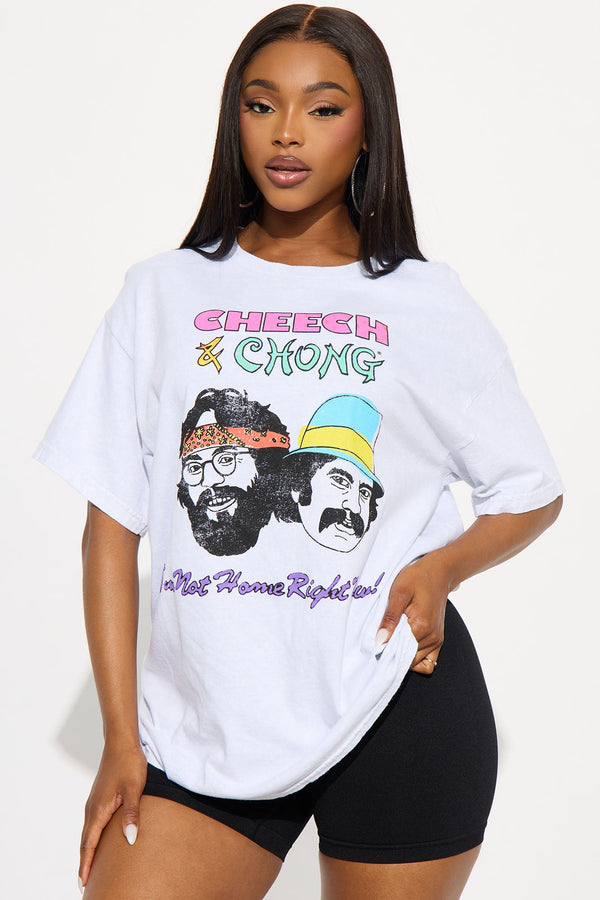 Cheech and Chong Cartoon Washed Oversized Tee - Grey