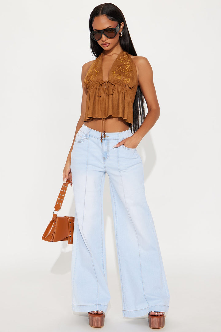 Ultra Love Soft Wide Leg Denim Jeans - Light Wash