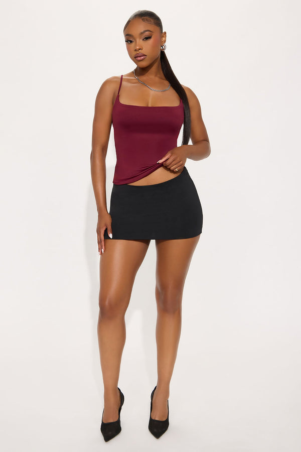Contour Double Lined Cami Top - Wine