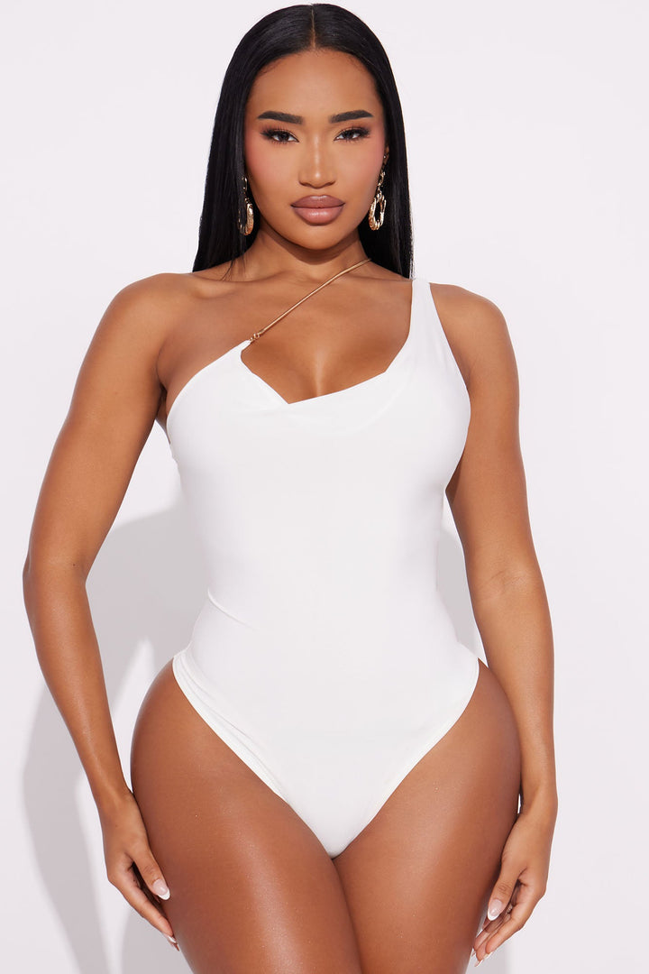 Wren One Shoulder Bodysuit - White
