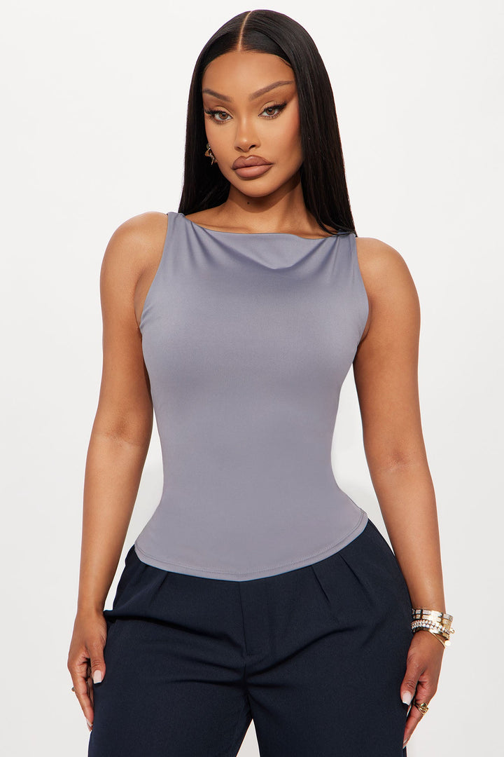 Daily Retreat High Neck Tank Top - Stone