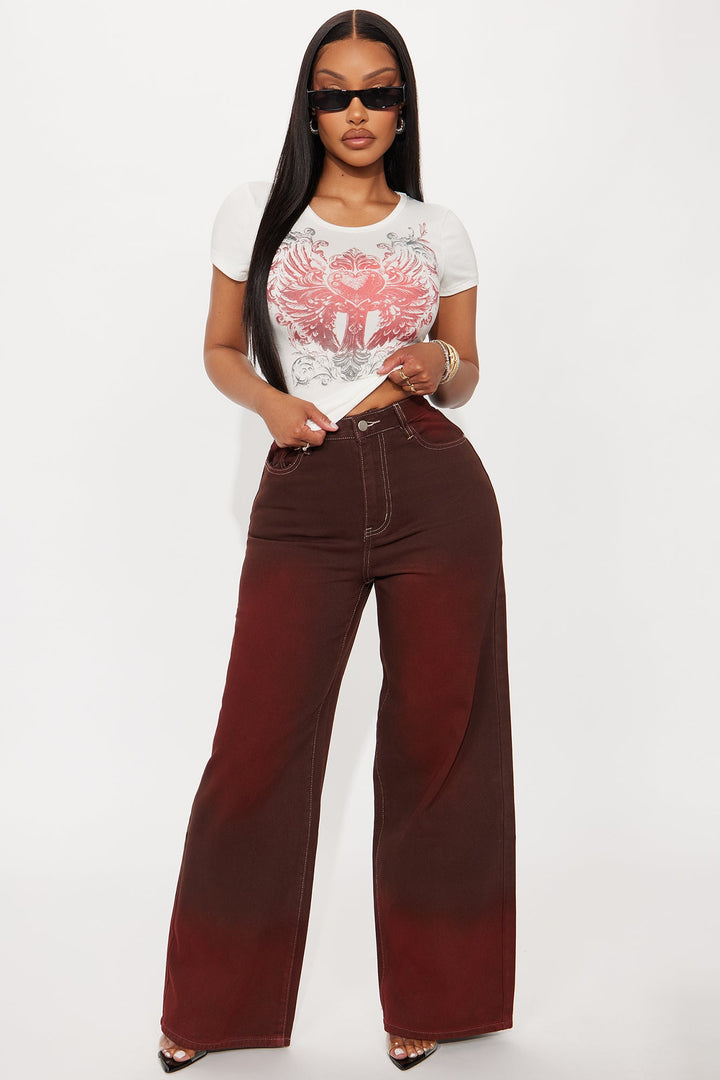 Home Grown Tinted Wide Leg Jeans - Brown