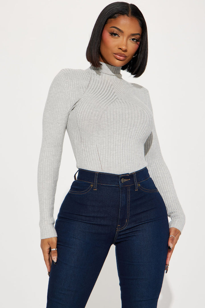 Erma Ribbed Sweater - Heather Grey