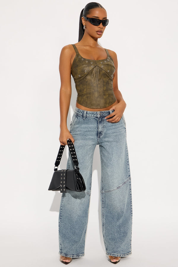 Don't Let Go Wide Leg Jeans - Light Wash