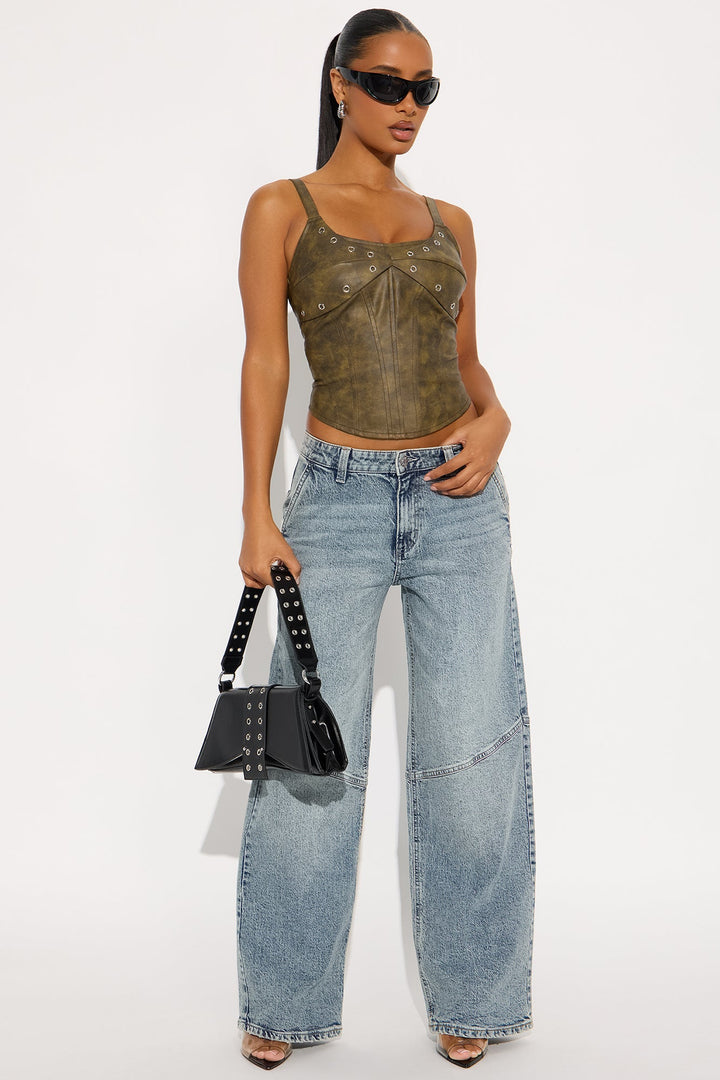 Don't Let Go Wide Leg Jeans - Light Wash