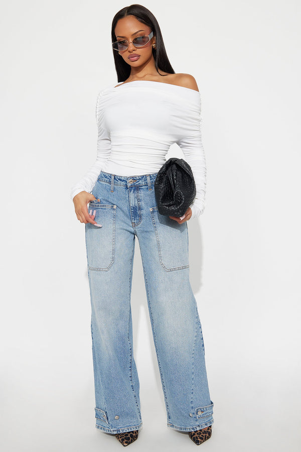 Williamsburg Wide Leg Denim Jeans - Light Blue Wash