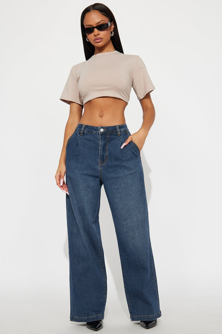 Everly Trouser Straight Leg Jeans - Dark Wash