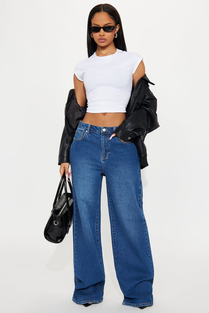 Palmer Carpenter Wide Leg Jeans - Medium Wash