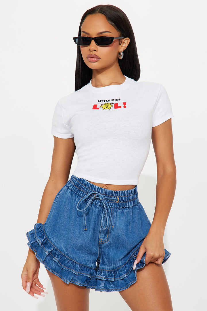 Little Miss Pop LOL Baby Tee - White