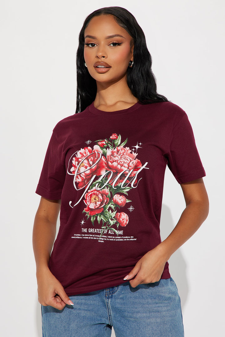 GOAT Floral Tee - Wine