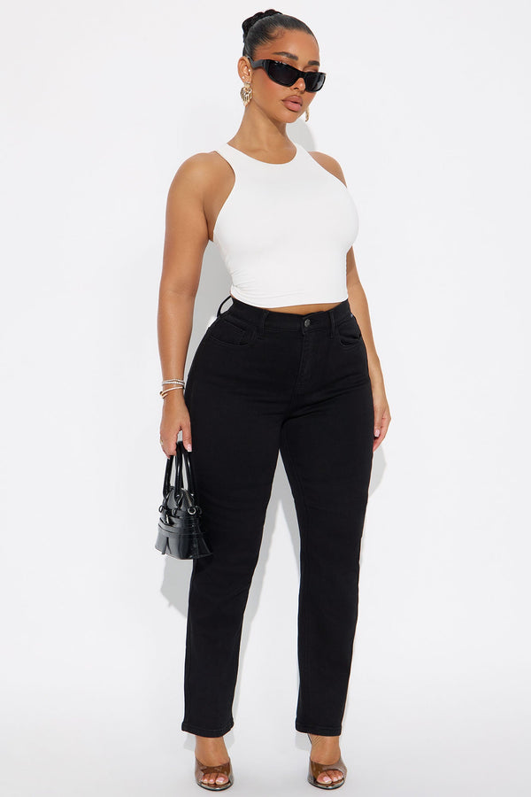 Nights Out Slim Straight Leg Jeans - Black