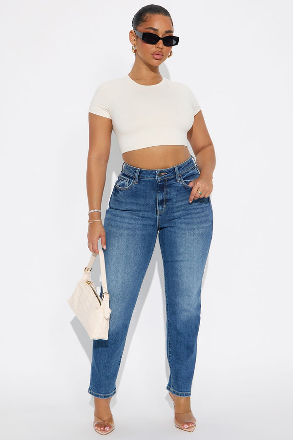 Until Further Notice Slim Straight Leg Jeans - Dark Wash