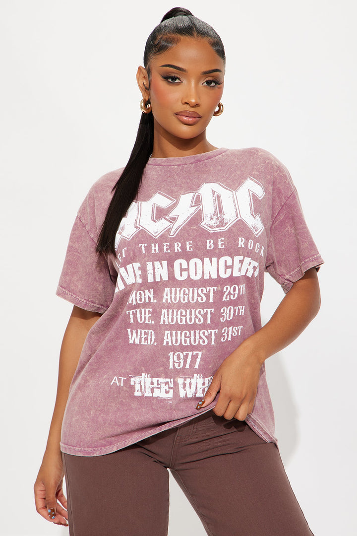 ACDC Live In Concert Washed Tour Tee - Burgundy