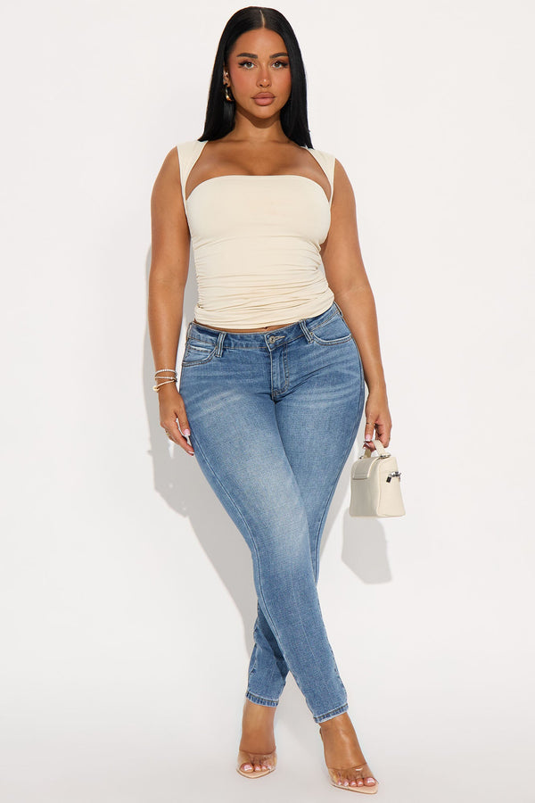 Taking Form Low Rise Skinny Jeans - Medium Wash