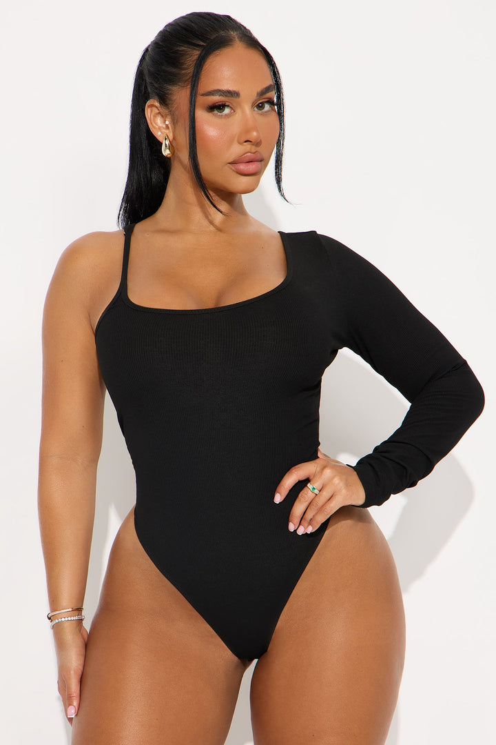 Outspoken One Shoulder Bodysuit - Black