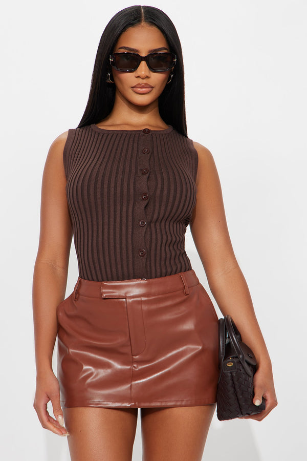 Back To You Sweater Top - Chocolate
