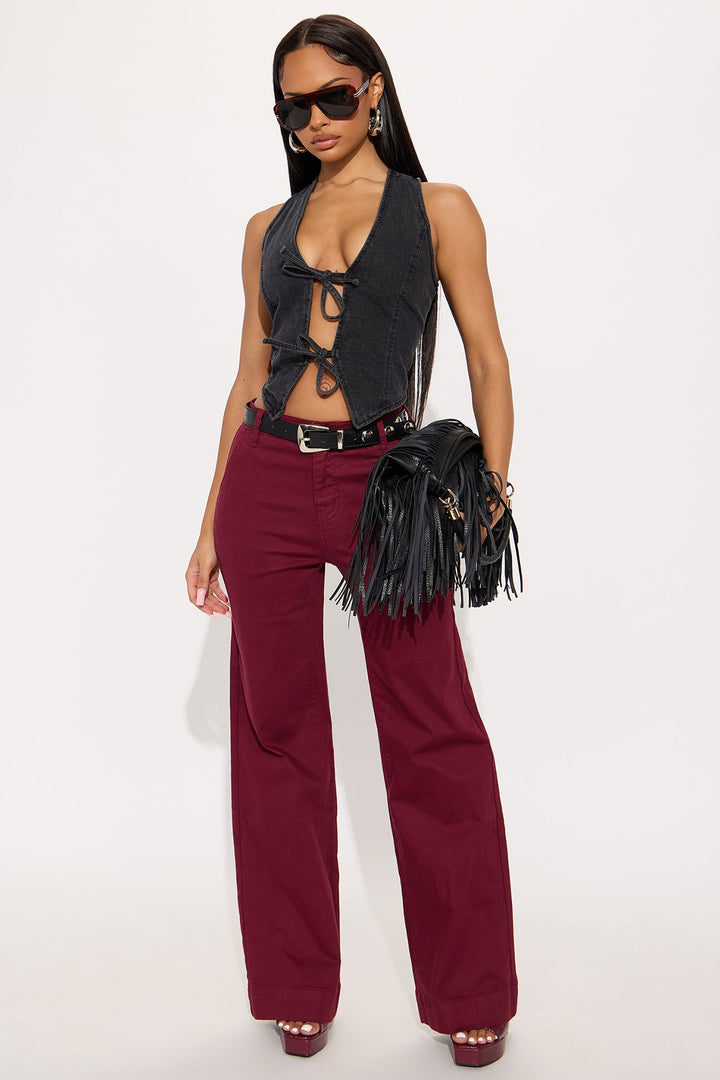 Margot Classic Color Trouser Jean - Burgundy