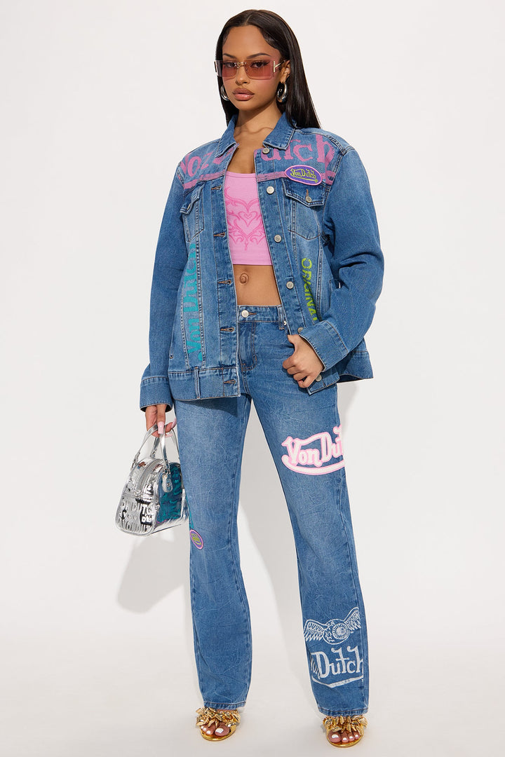 Von Dutch Originals Straight Leg Jeans - Medium Wash