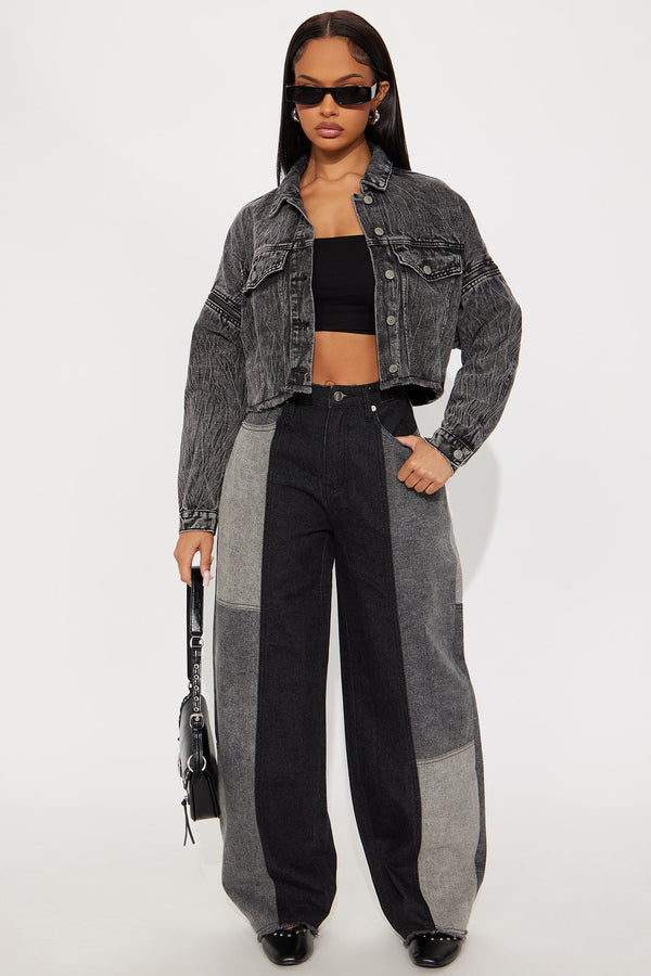 Midnight Show Loose Denim Jeans - Black Wash