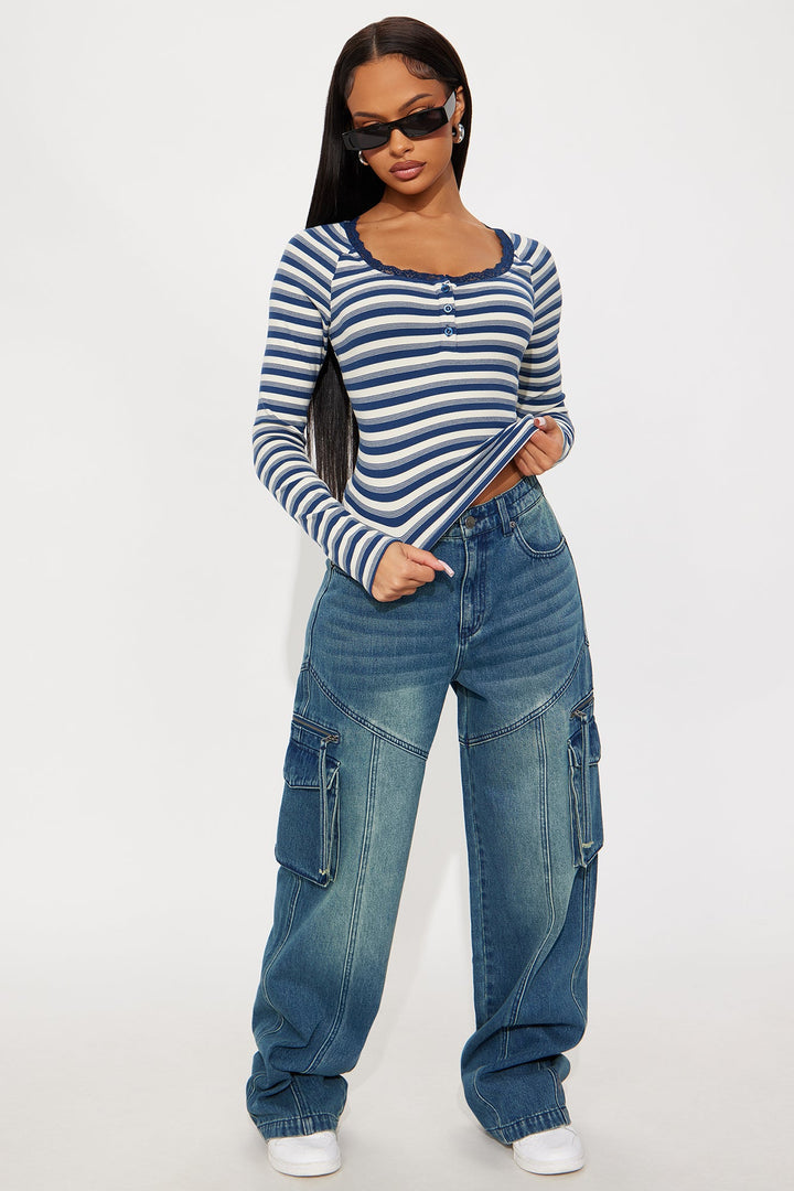 Devil In Disguise Cargo Straight Leg Jeans - Vintage Wash